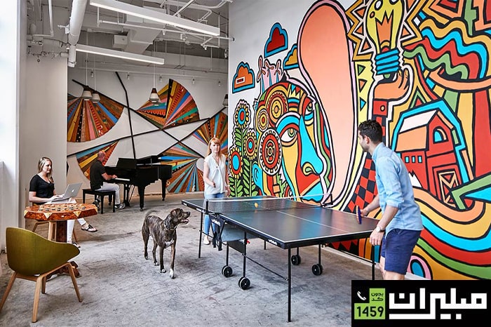 فضاهای اجتماعی و استراحت در چیدمان دفاتر Etsy