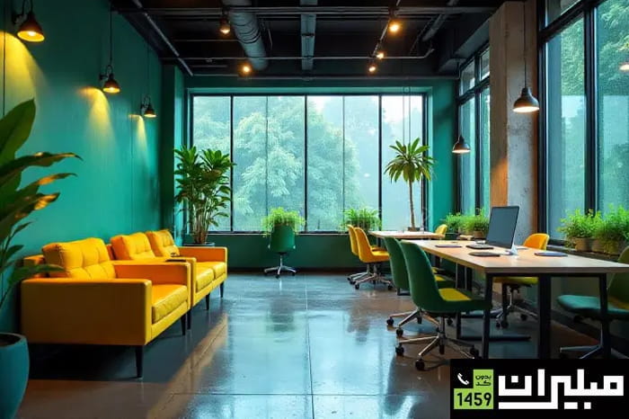مبل اداری سبز در فضاهای مختلف کاری